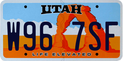 UT license plate W967SF