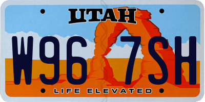 UT license plate W967SH