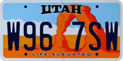 UT license plate W967SW