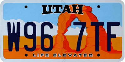 UT license plate W967TF