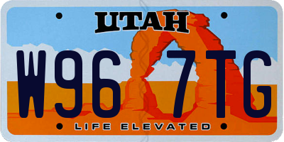 UT license plate W967TG