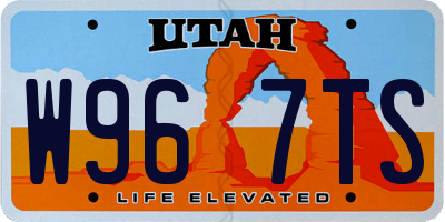 UT license plate W967TS