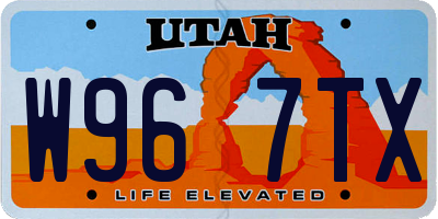 UT license plate W967TX