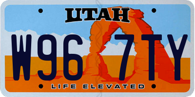UT license plate W967TY