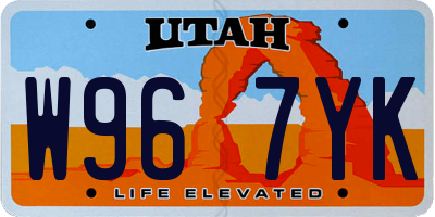 UT license plate W967YK
