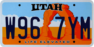 UT license plate W967YM