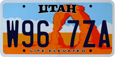 UT license plate W967ZA