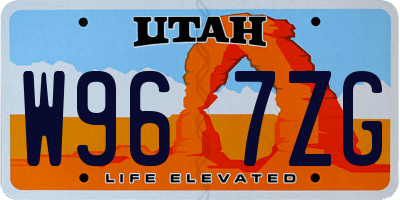 UT license plate W967ZG