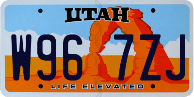 UT license plate W967ZJ