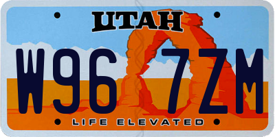 UT license plate W967ZM