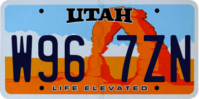 UT license plate W967ZN