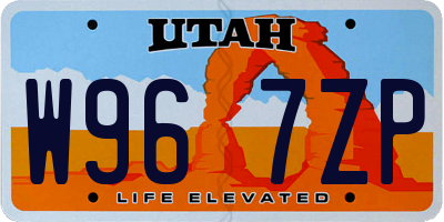 UT license plate W967ZP