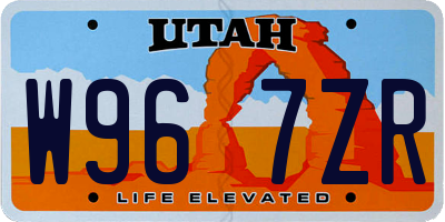 UT license plate W967ZR