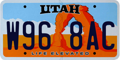 UT license plate W968AC