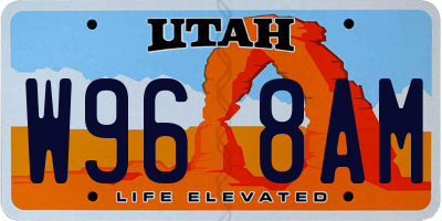 UT license plate W968AM