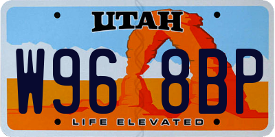 UT license plate W968BP