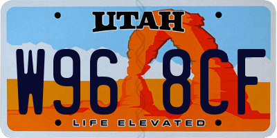 UT license plate W968CF
