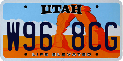 UT license plate W968CG