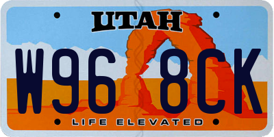 UT license plate W968CK