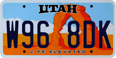 UT license plate W968DK