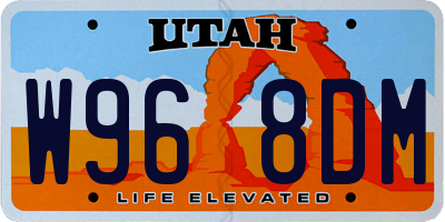 UT license plate W968DM