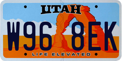 UT license plate W968EK