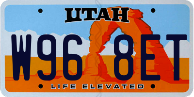 UT license plate W968ET