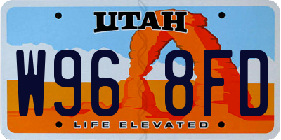 UT license plate W968FD