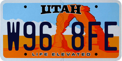 UT license plate W968FE