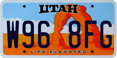 UT license plate W968FG