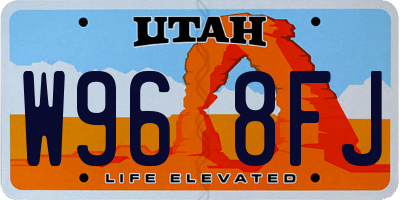 UT license plate W968FJ