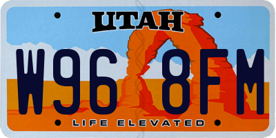 UT license plate W968FM