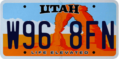UT license plate W968FN
