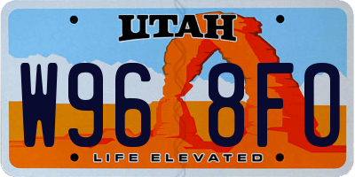 UT license plate W968FO