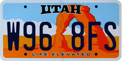 UT license plate W968FS