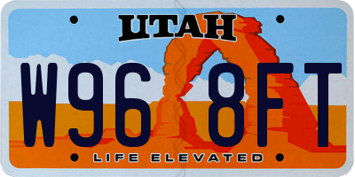 UT license plate W968FT