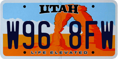 UT license plate W968FW