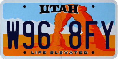 UT license plate W968FY
