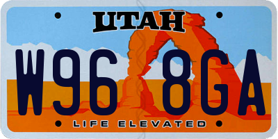 UT license plate W968GA