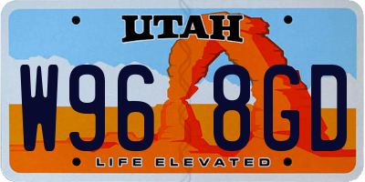 UT license plate W968GD