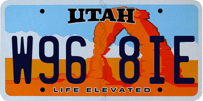 UT license plate W968IE