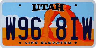 UT license plate W968IW