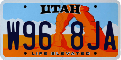 UT license plate W968JA