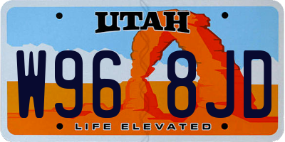 UT license plate W968JD