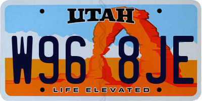 UT license plate W968JE