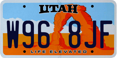 UT license plate W968JF