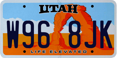UT license plate W968JK