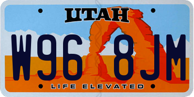 UT license plate W968JM