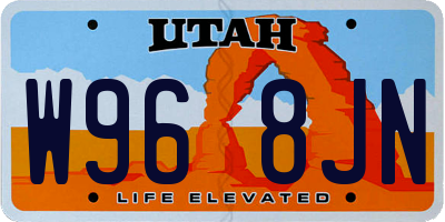UT license plate W968JN