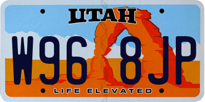 UT license plate W968JP